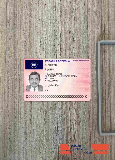 Croatia driving license photolook FRONT PSD template